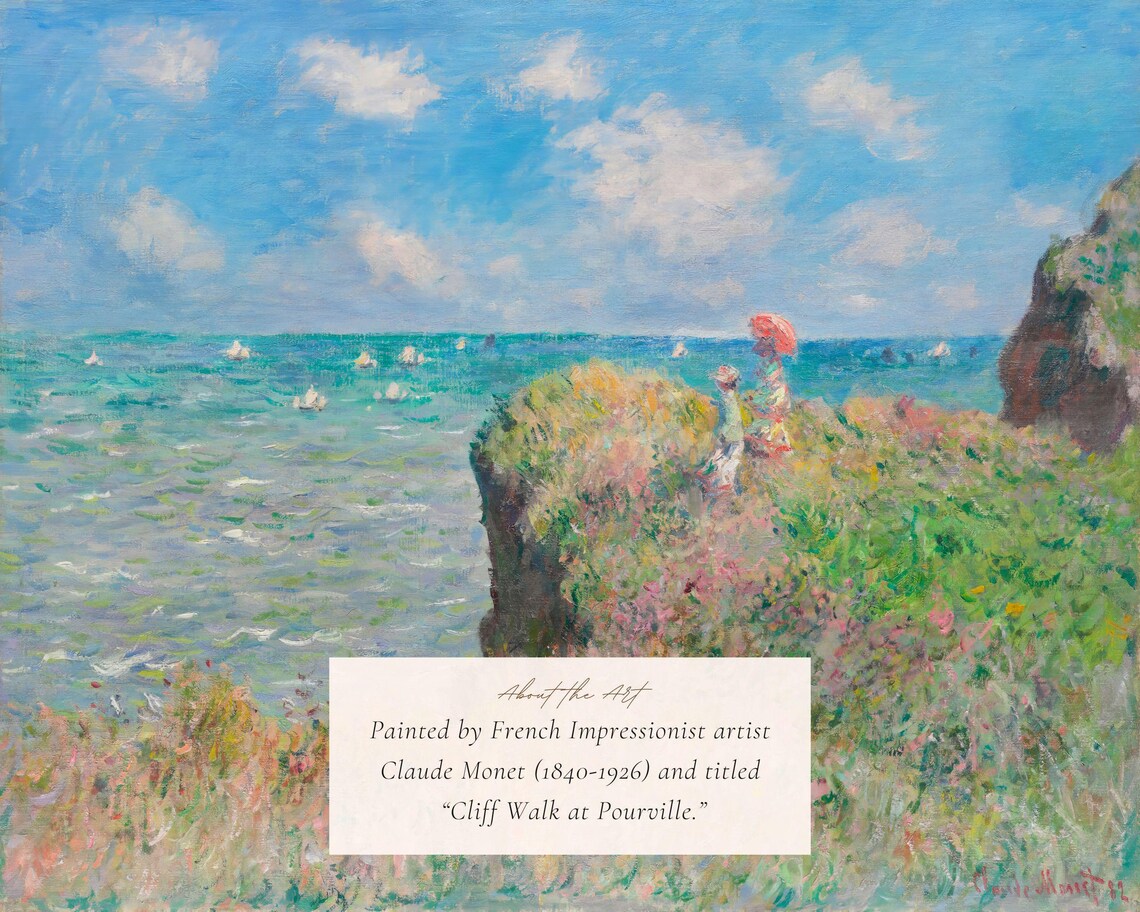 Claude Monet Cliff Walk at Pourville Vintage Art Print - Image 2