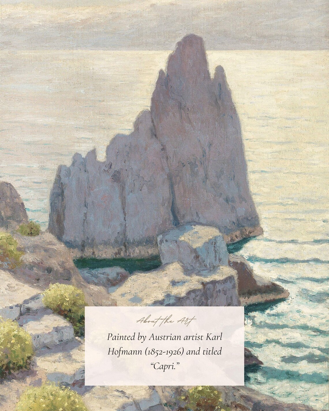 Capri, Italy Vintage Travel Poster, Mediterranean Seascape - Image 2