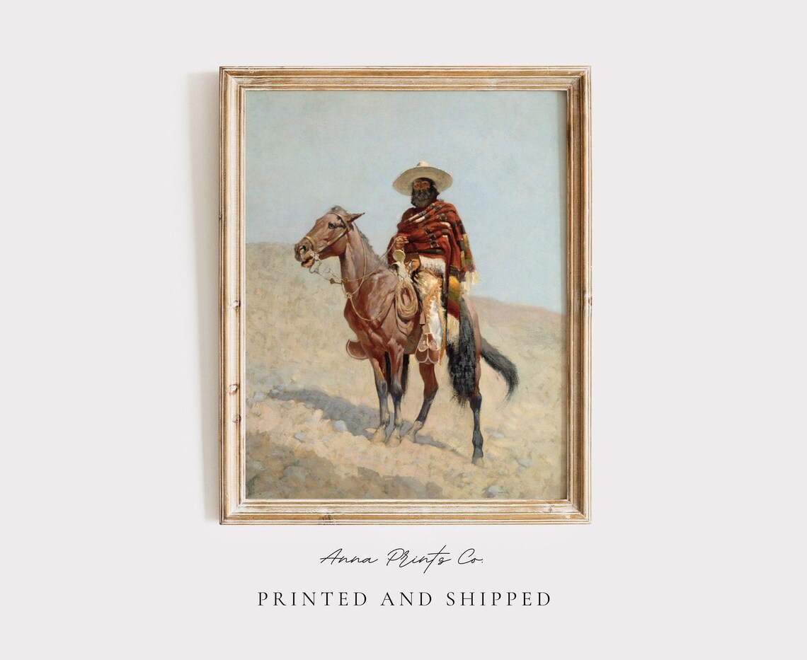 Mexican Vaquero Vintage Art Print, Wild West Theme