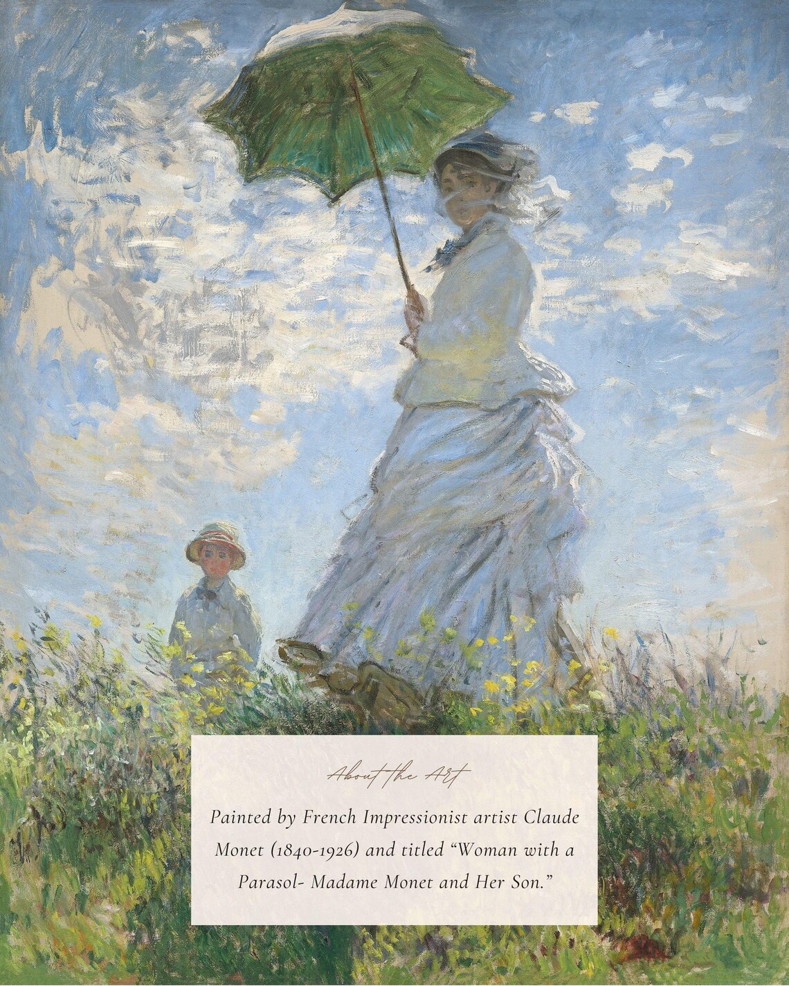 Claude Monet Woman With a Parasol, Vintage Art Print - Image 2