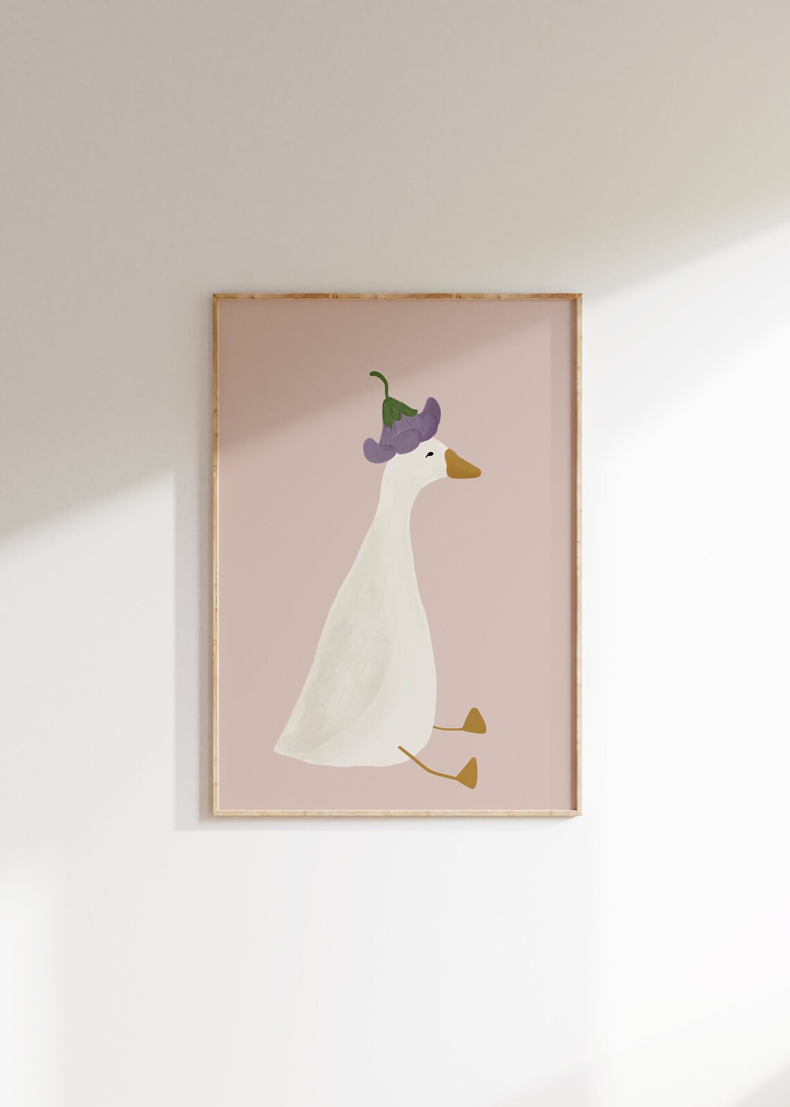 Silly Goose Nursery Goose With Flower Hat Poster