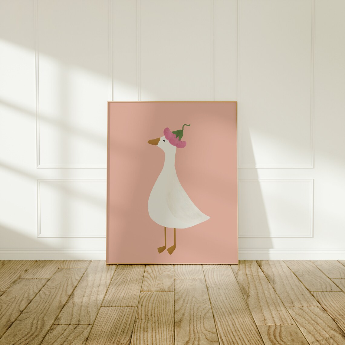 Silly Goose Girl Nursery Pink Goose Poster - Image 2