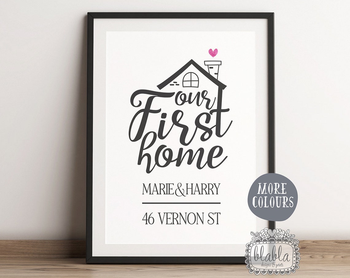 Personalised First House Gift Our First Home Print New Home Gift First House Gift First House Wall Art