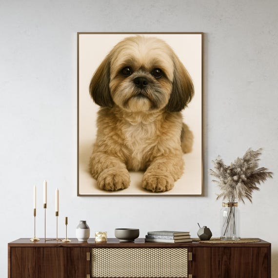 Shih Tzu Wall Art Printablecute Dog Portrait Puppy Print For Pet Lovers Decor Moms Nursery Poster
