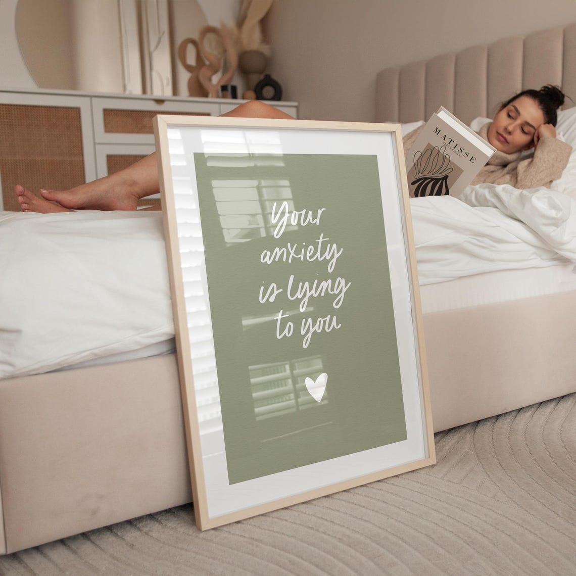 Your Anxiety Is Lying To You Positive Art Print Motivational Poster Love Yourself