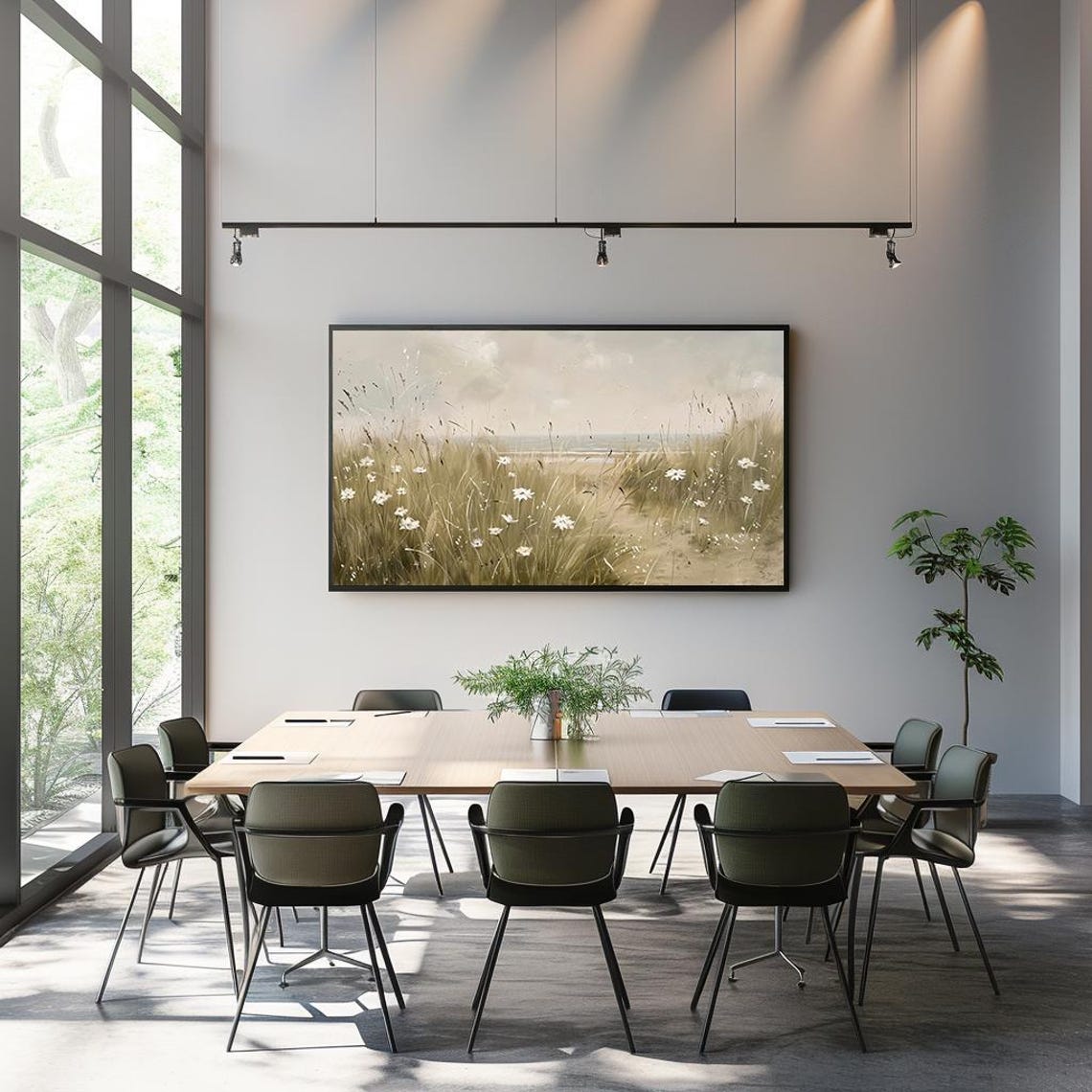Coastal Dunes Wildflowers with Ocean Breeze Beach Art Poster - Image 3