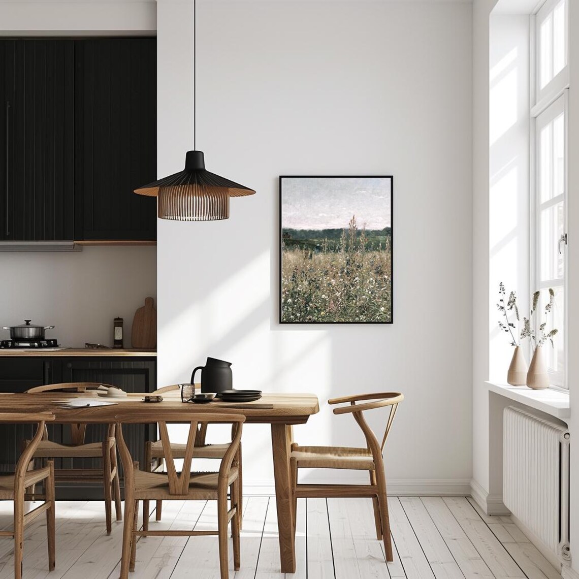 Wildflower Field Tall Grasses Vintage Meadow Painting Poster - Image 4