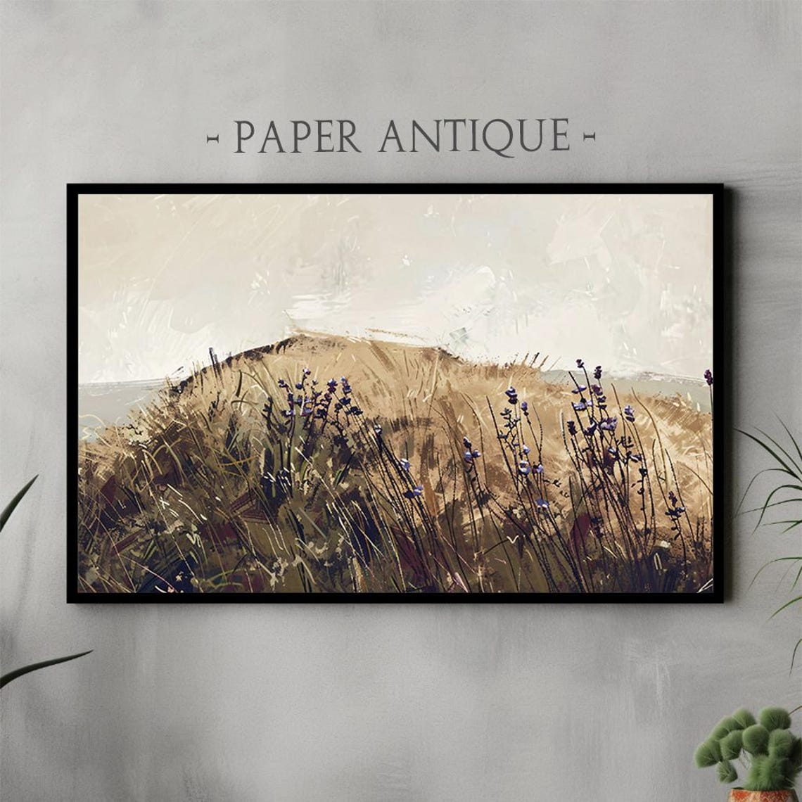 Wild Meadow Dunes with Lavender Abstract Landscape Art Poster