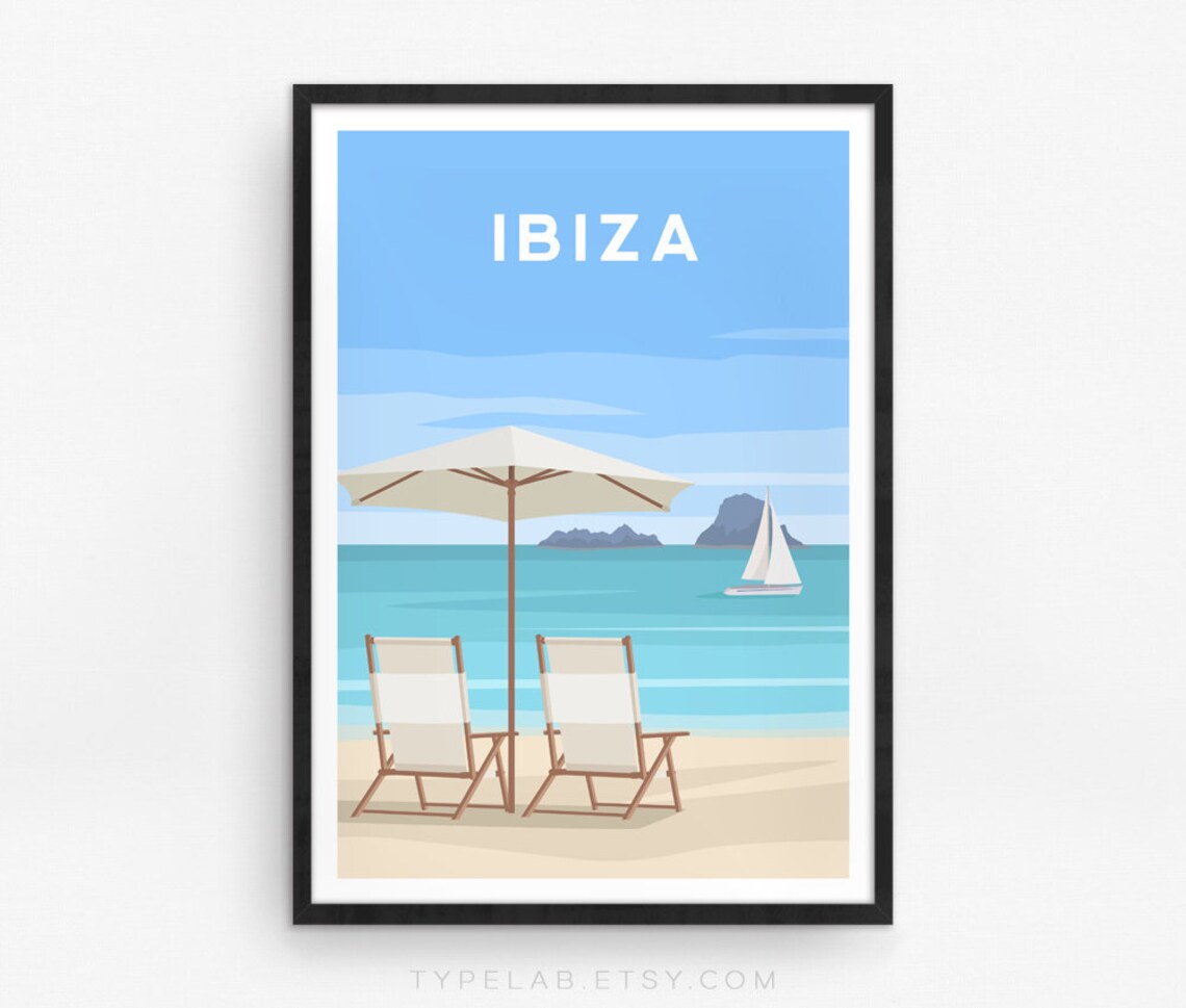 Ibiza Travel Poster, Balearic Islands Wall Decor - Image 2