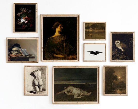 Dark Academia Gallery Wall Print Set Vintage Art Prints Moody Gallery Wall Set Victorian Art Art Dark Academia Decor