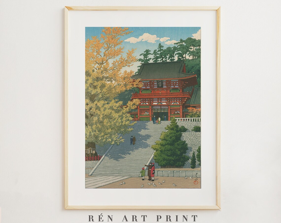 Japanese Vintage Woodblock Art Print, Asian Decor