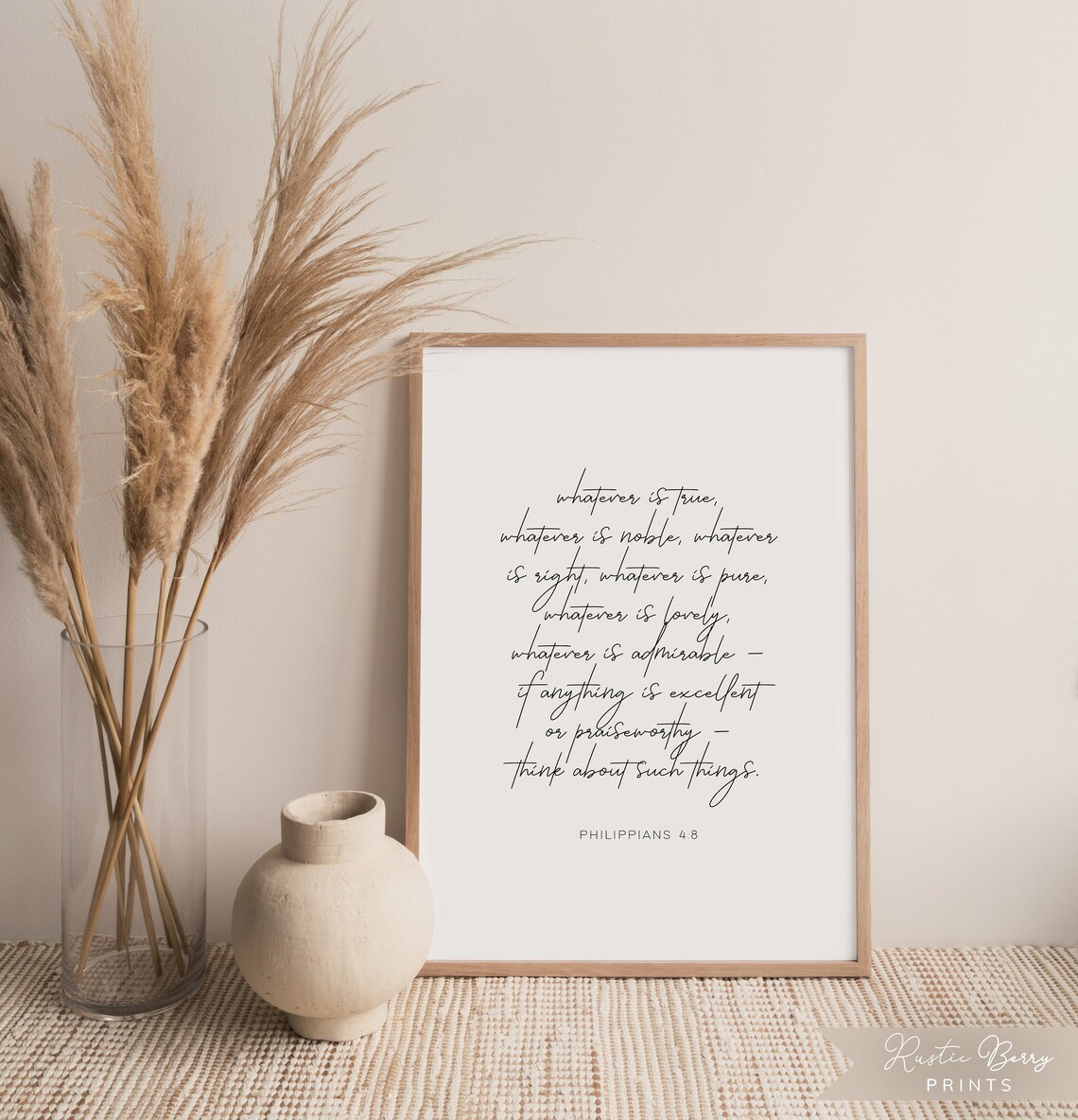 Philippians 4:8 Bible Quote, Modern Minimalist