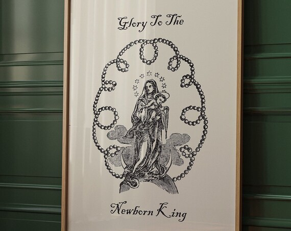 Glory To The Newborn King Vintage Madonna Christmas Nativity Poster