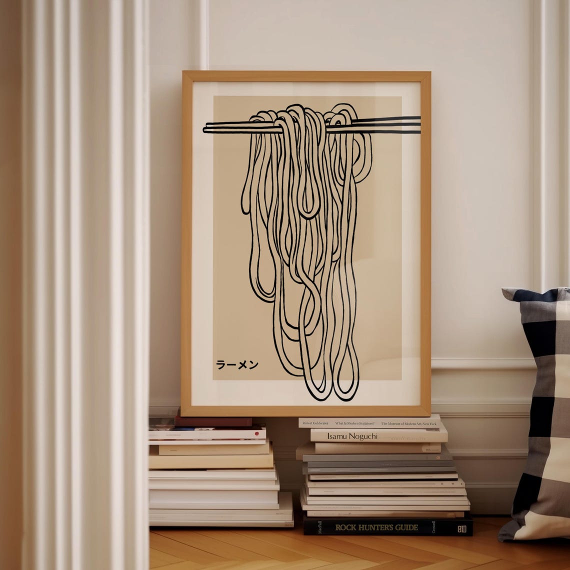 Ramen Noodles Chopsticks Minimalist Japanese Line Art Poster - Image 3