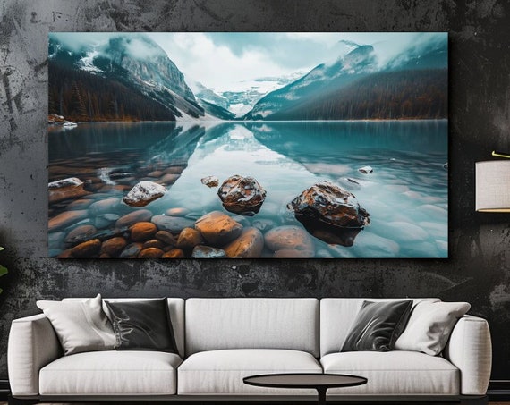 Lake Louise Canada Nature Luxury Design Print Picture Home Decor Wall Art Gift Room Decor Ready To Hang
