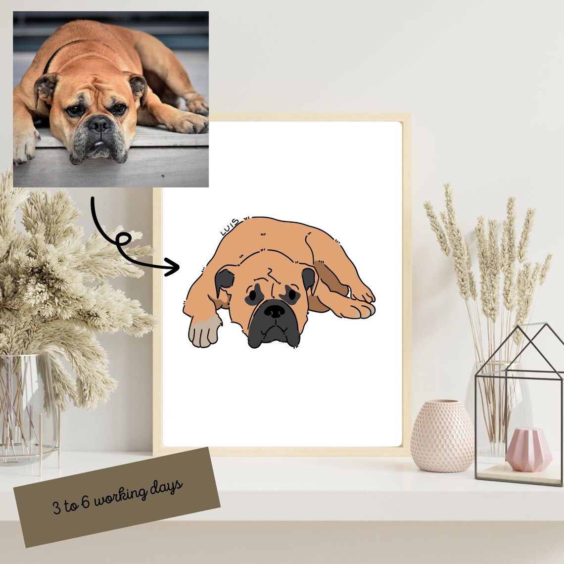 Duck the Bernese Mountain Dog Cute Cartoon Puppy Kids Room Wall Art - Image 3