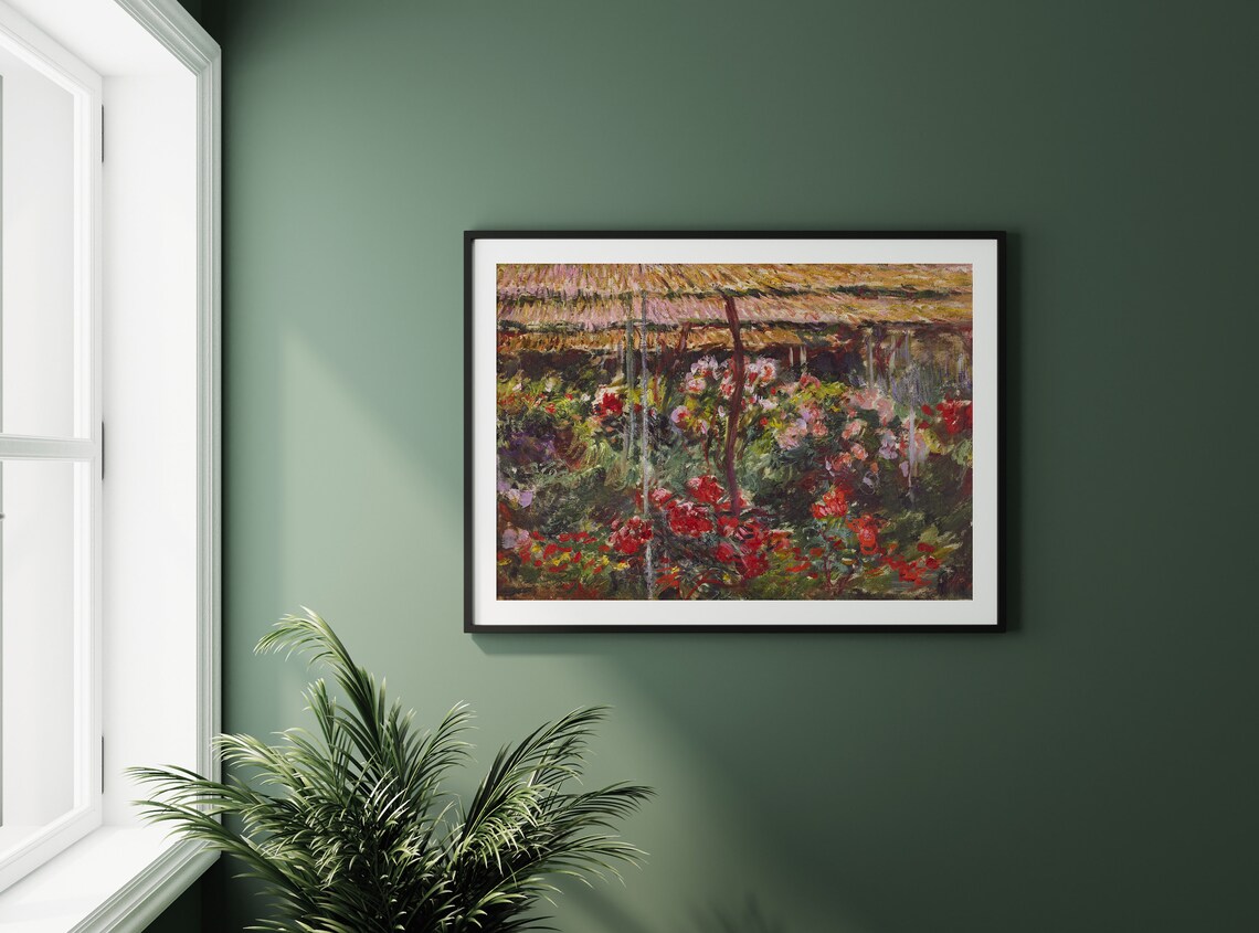Impressionist Rose Garden Oil Painting Floral Vintage Art Poster - Image 2