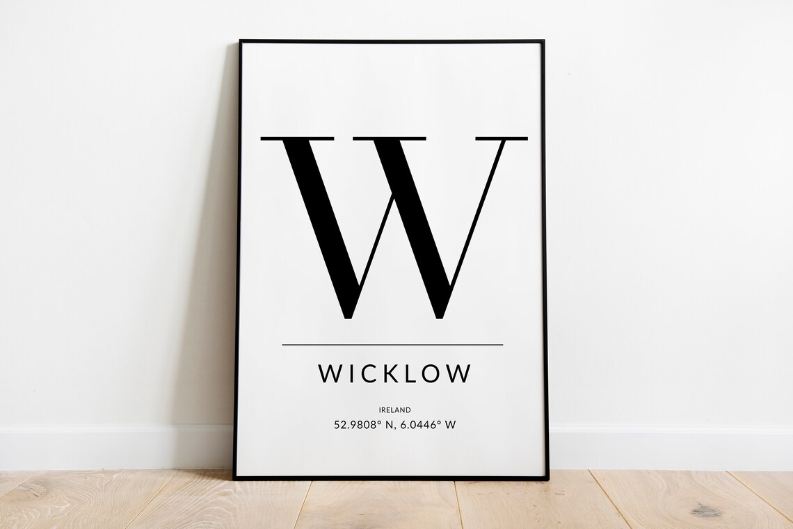 Wicklow Ireland Travel Poster, GPS Coordinates - Image 2