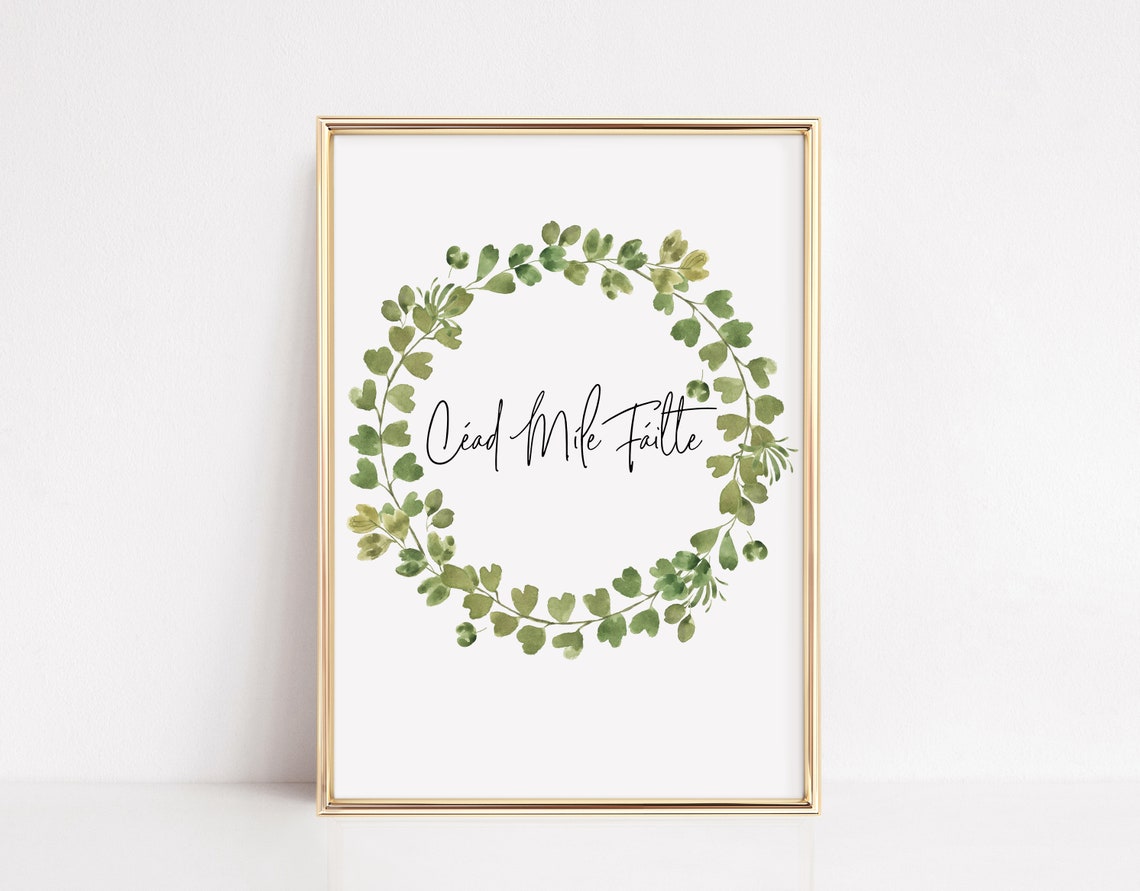 Cead Mile Failte Irish Welcome Calligraphy Typography Poster - Image 2