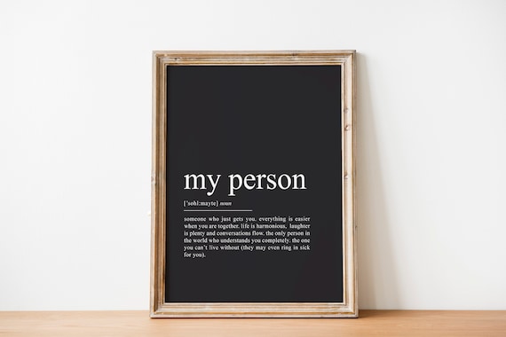 My Person Dictionary Definition Romantic Couple Gift Poster Art