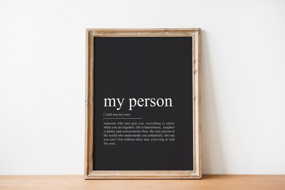 My Person Poster Definition Print Soulmate Print Special Gift For Her Boyfriend Gift Girlfriend Gift Art
