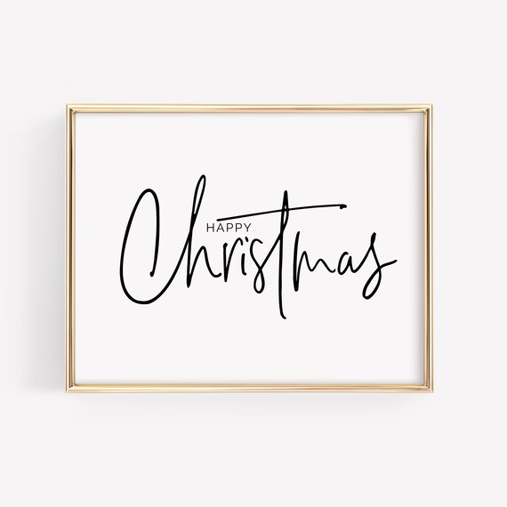Bold Happy Christmas Handwritten Script Holiday Season Poster