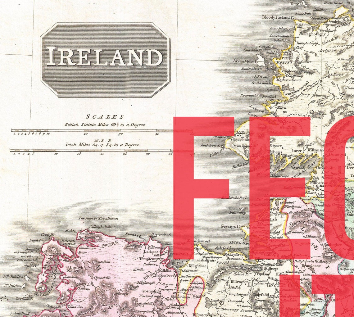 Feck It Sure It Is Grand Ireland Vintage Map Humor Art Poster - Image 2