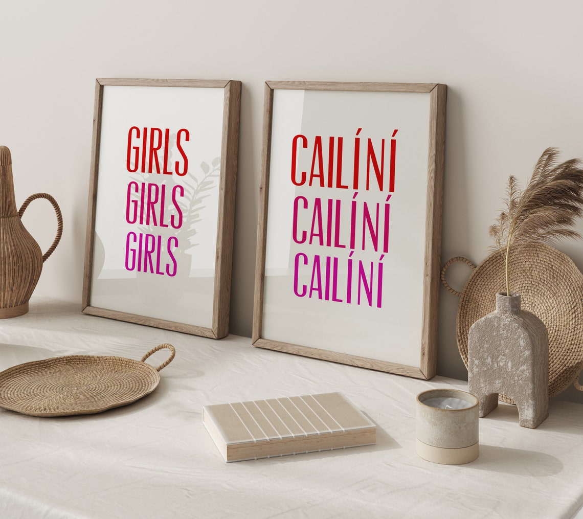 Cailini Irish Girl Power Feminist Typography Statement Poster - Image 2
