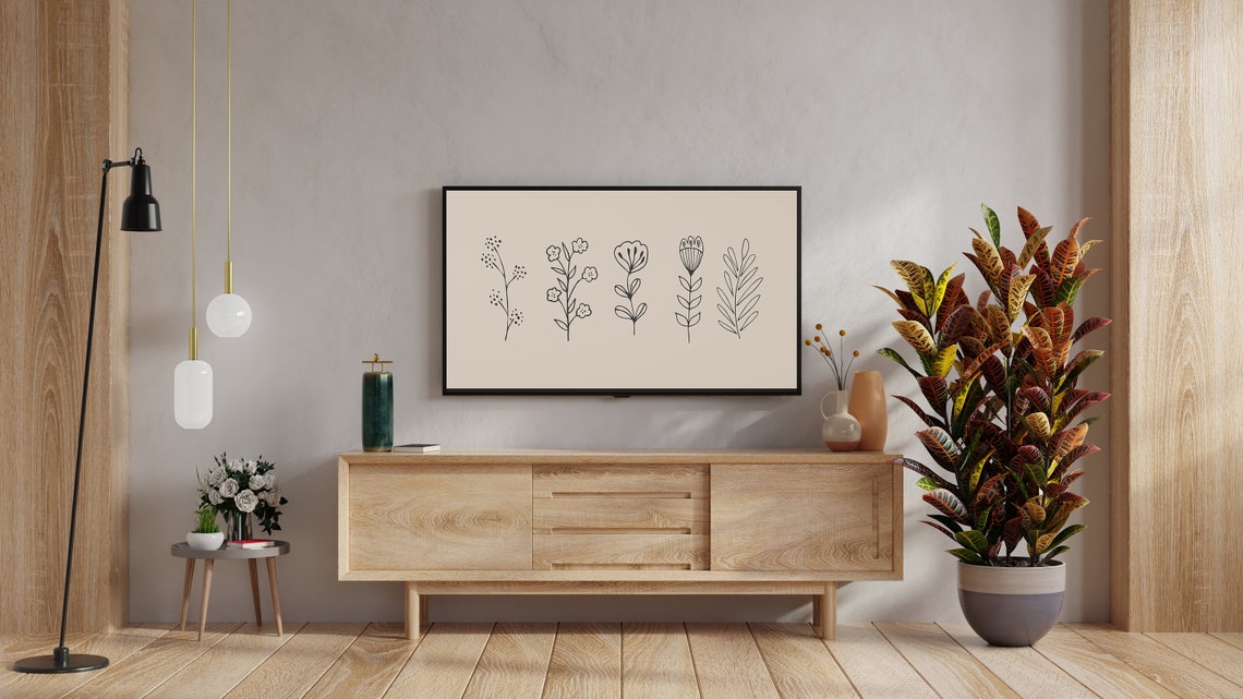 Minimalist Botanical Line Art Wildflower Stems Sketch Decor Poster - Image 2