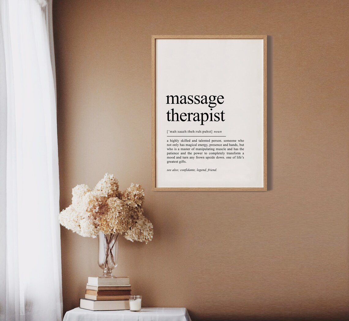 Massage Therapist Definition Art Print, Spa Decor - Image 2