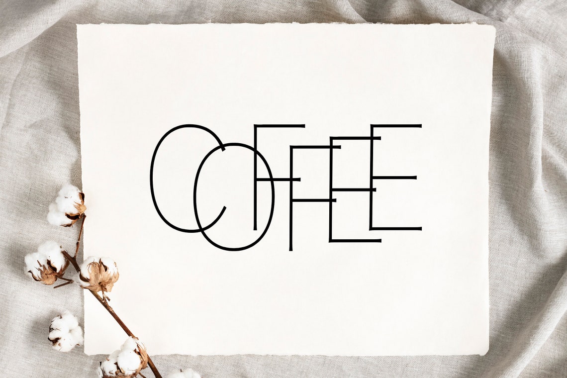 Modern Minimalist Coffee Line Typography Kitchen Decor Print - Image 2