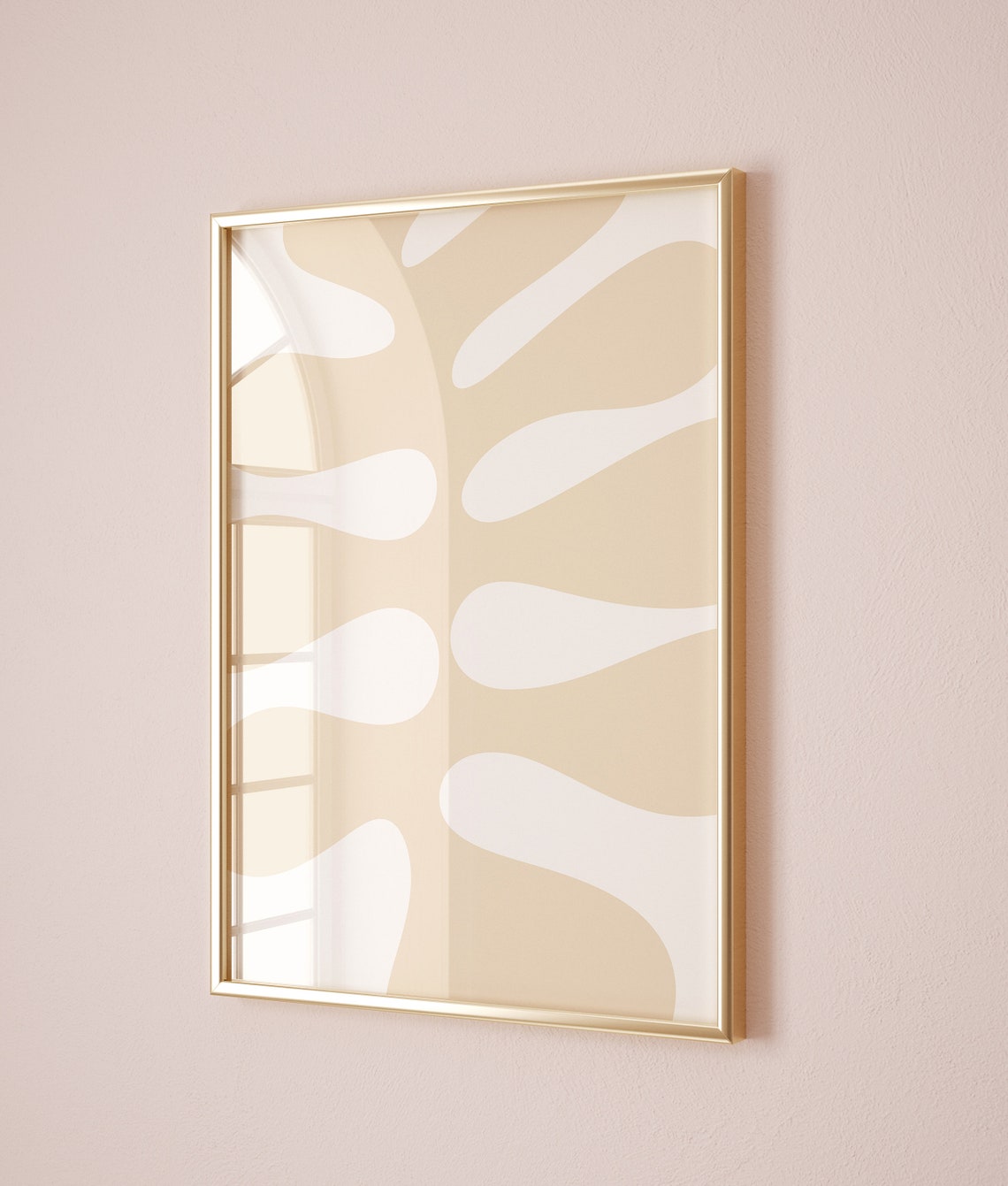 Beige Matisse Inspired Organic Shapes Poster with Neutral Tones - Image 2