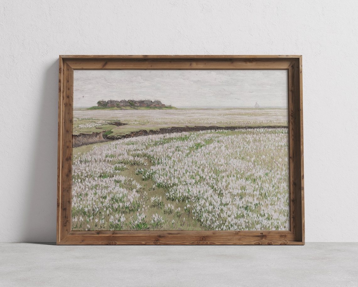 Spring Landscape Vintage Wildflowers Meadow Art Print
