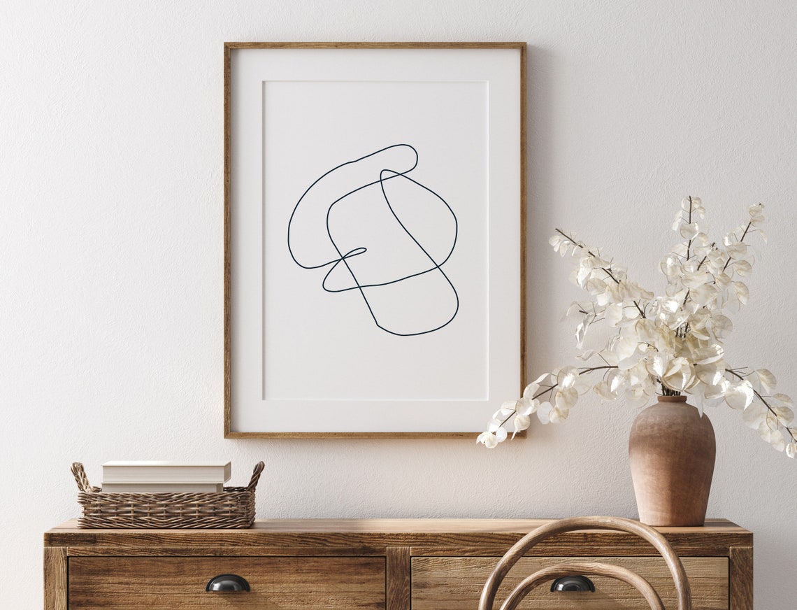 Abstract Continuous Line Drawing Neutral Minimalist Scribble Poster - Image 2