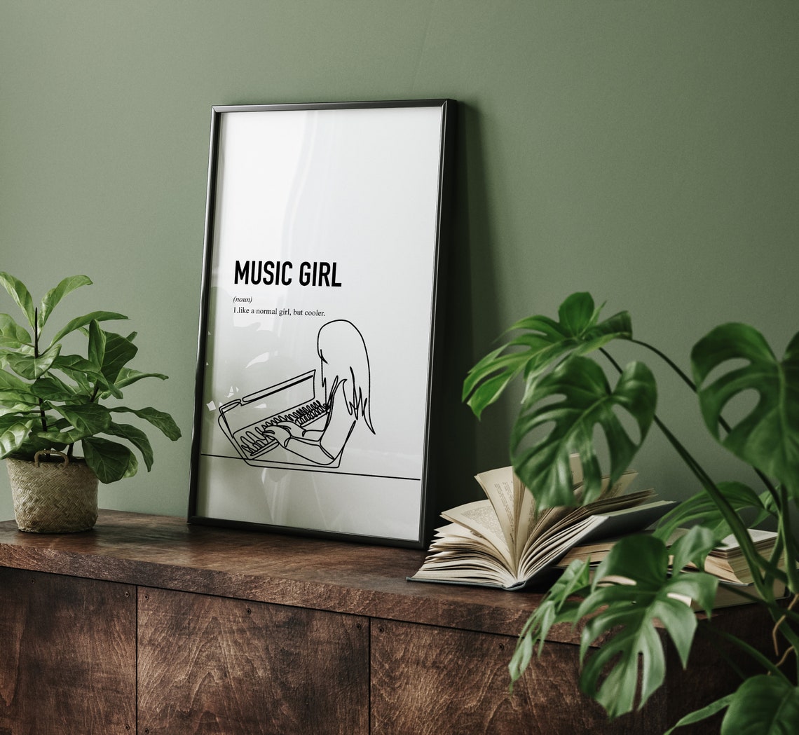 Music Lovers Gift Girl Who Loves Music Present Piano Teacher Gift Piano Player Poster Teenage Girl College Room Decor Art - Image 2
