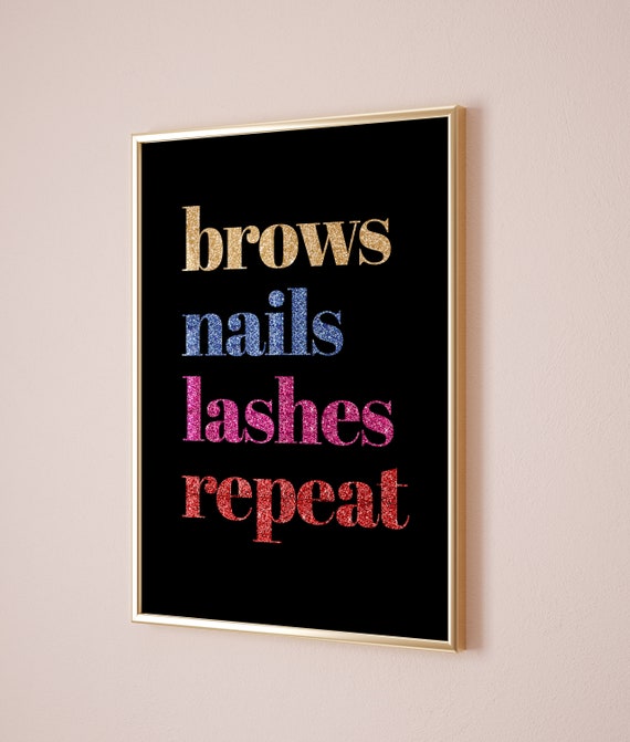 Nail Salon Decor Beauty Salon Wall Art Lash Artist Gift Teenage Girl Bedroom Art Brow Bar Decor Beautician Office Art