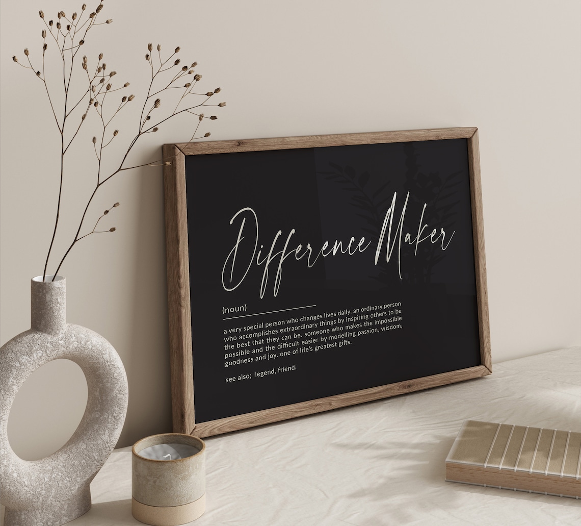 Difference Maker Definition Art Print, Gift for Mentor - Image 2