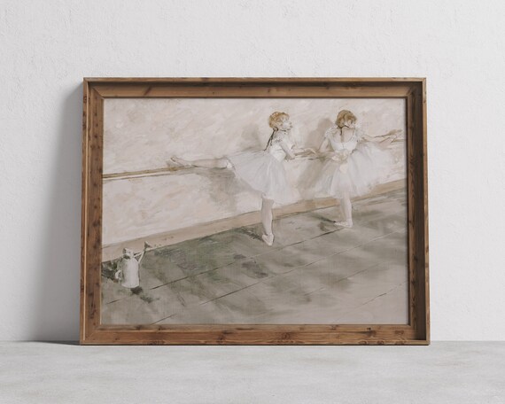 Degas Inspired Ballerinas At The Barre Vintage Ballet Poster