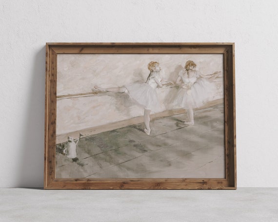 Vintage Ballet Painting Antique Ballerina Dancer Wall Art Neutral Teenage Girl Room Decor Dancing Art Prints