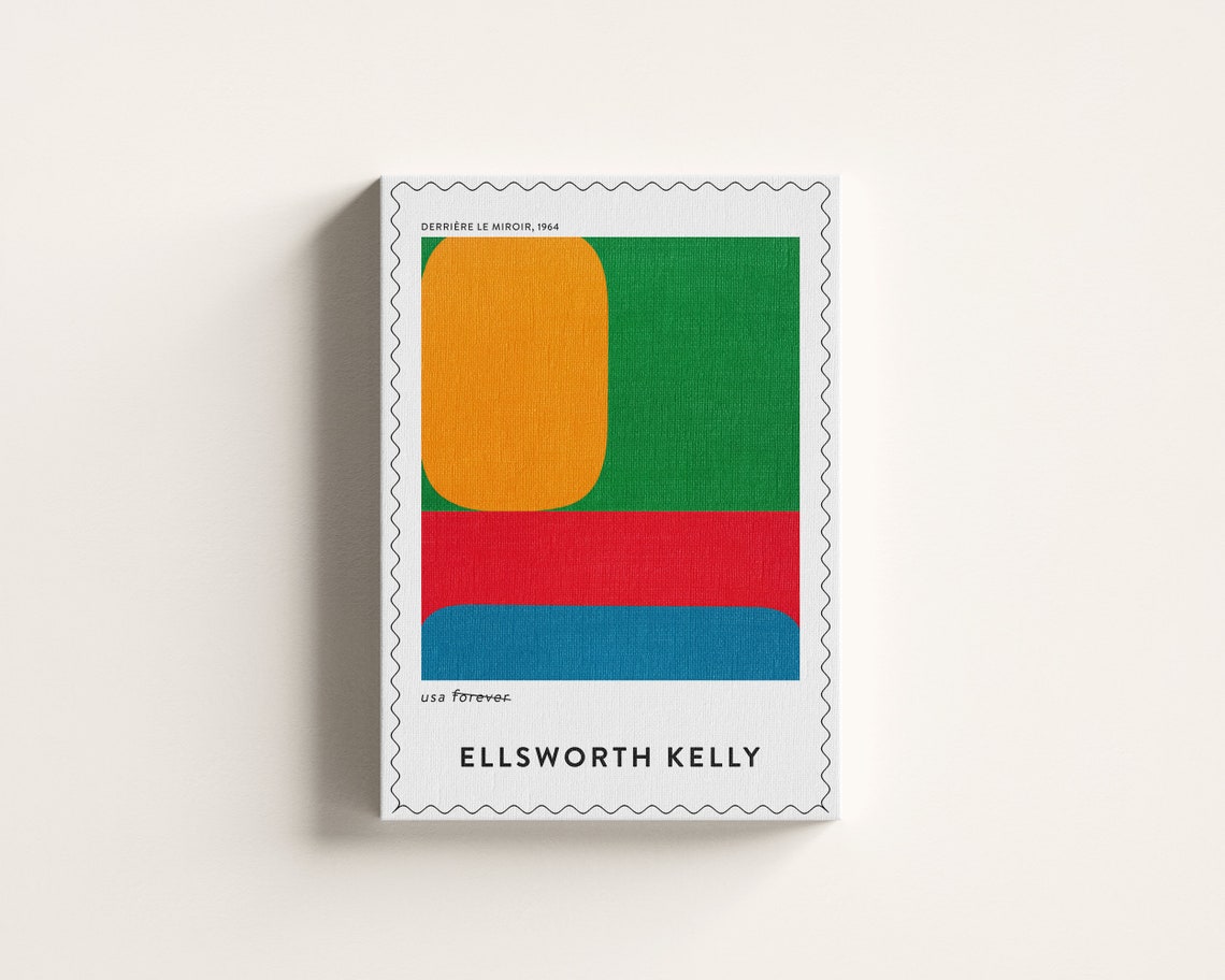 Ellsworth Kelly Derriere Le Miroir 1964 Stamp Color Block Art Poster - Image 2