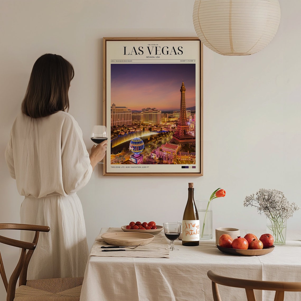 Travel Poster Las Vegas Strip Poster Las Vegas Sunset Print Las Vegas Wall Art For Living Room Large Modern Office Cities Wall Art - Image 3