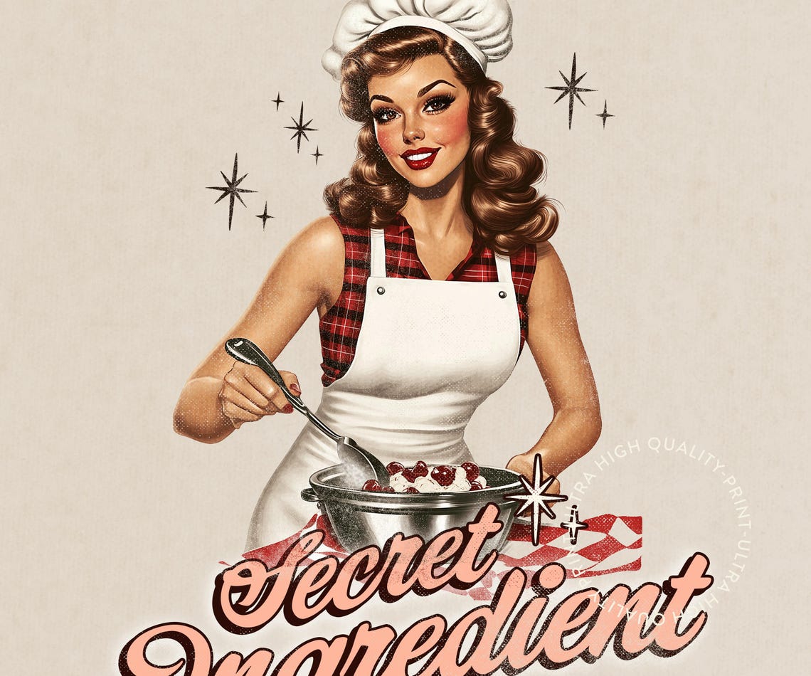 Bitch I Am The Secret Ingredient Retro Cooking Pin Up Funny Poster - Image 5