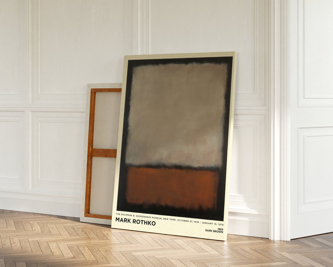 Mark Rothko Dark Brown 1963 Abstract Exhibition Wall Art Canvas Poster - Image 5