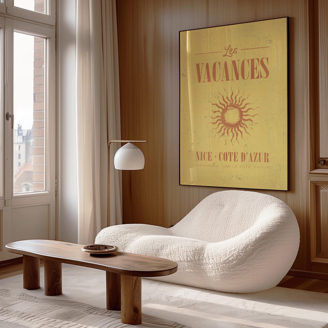 Les Vacances Nice Cote dAzur Yellow Vintage French Travel Poster - Image 2
