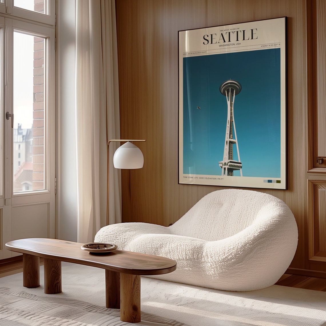 Seattle Space Needle Blue Sky Landmark Photography Travel Poster - Image 4