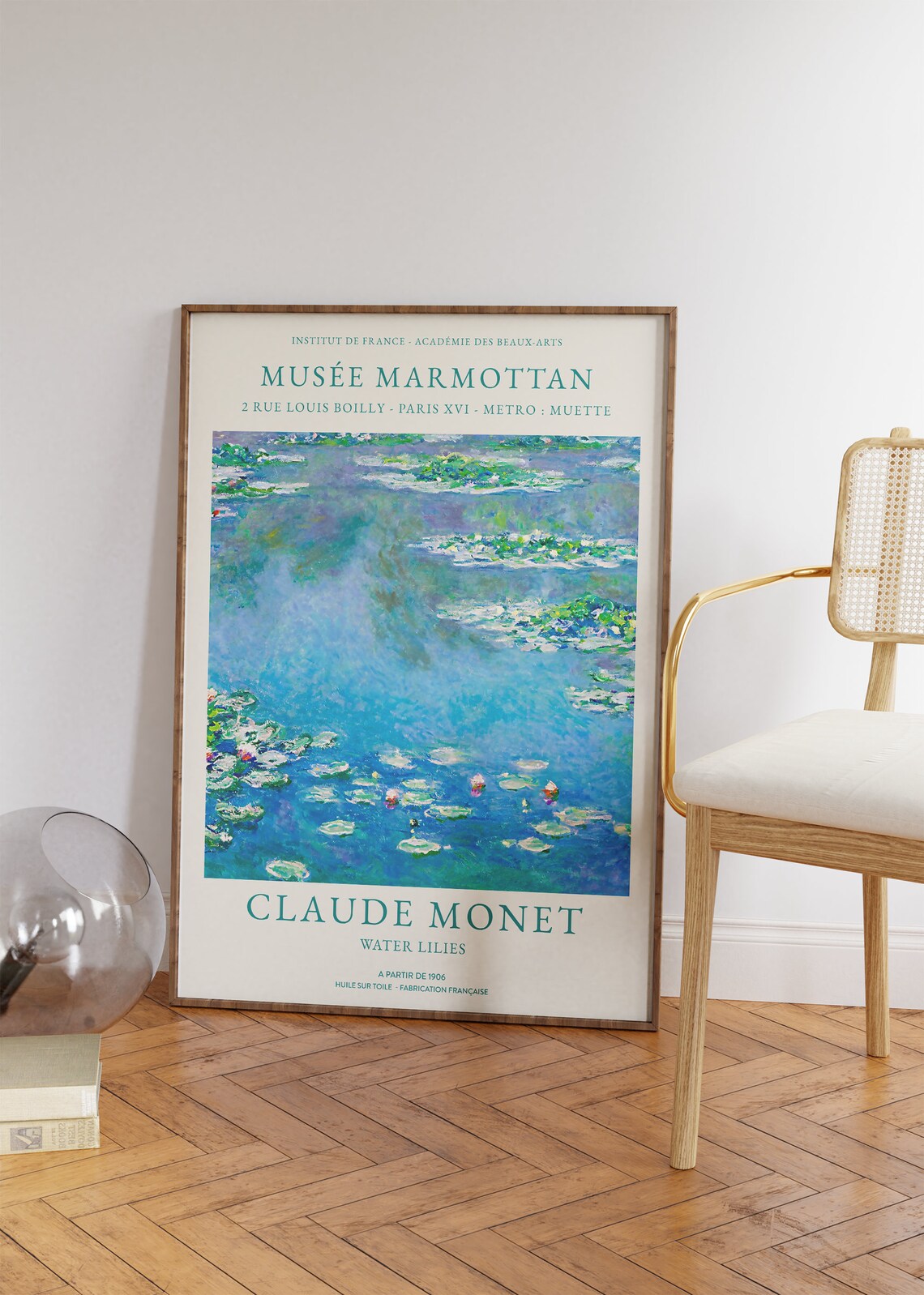 Claude Monet Water Lilies Blue Pond Impressionist Museum Exhibition Art Print - Image 4