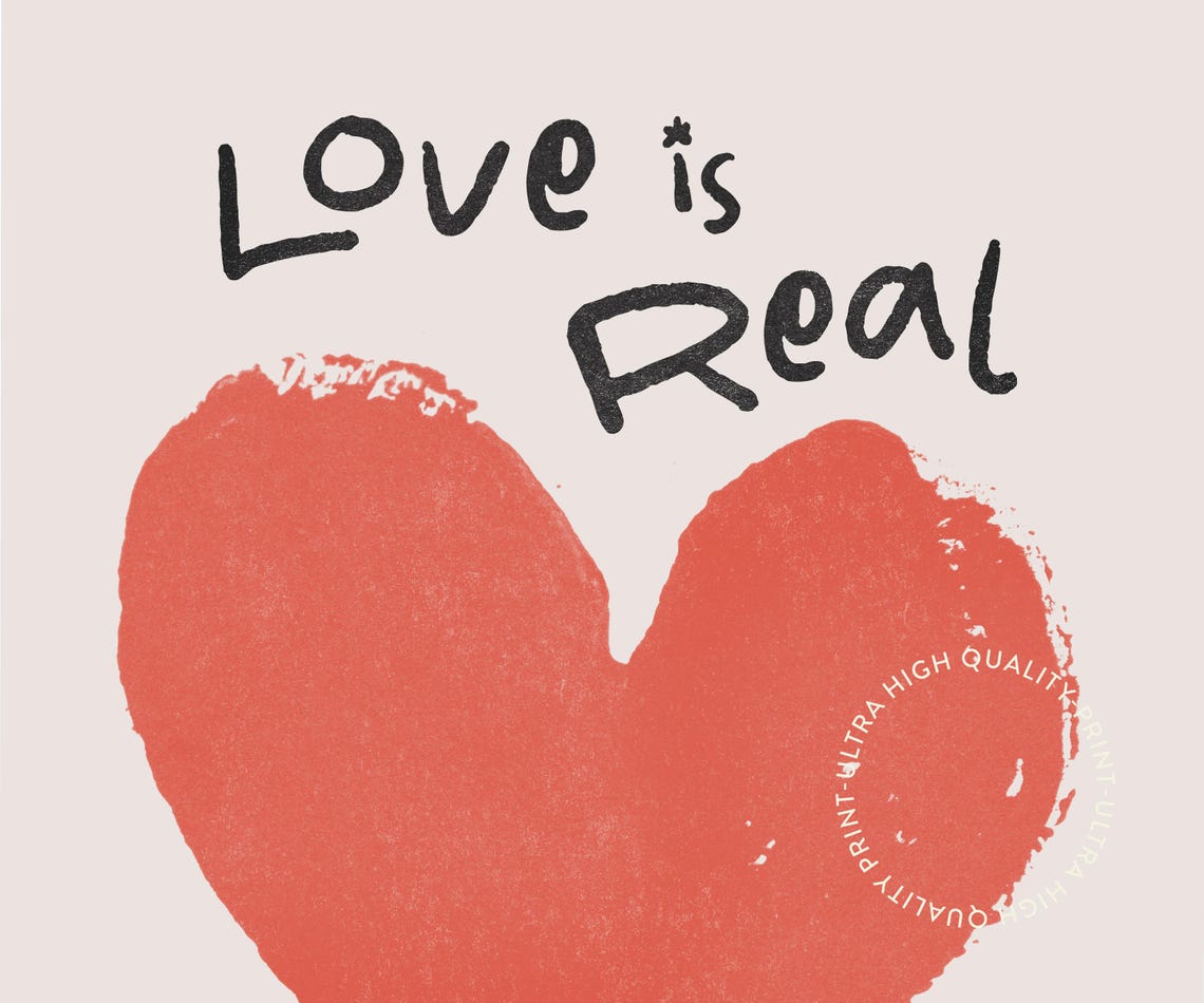 Love Is Real And I Had Some For Dessert Coral Heart Cute Wall Art - Image 5