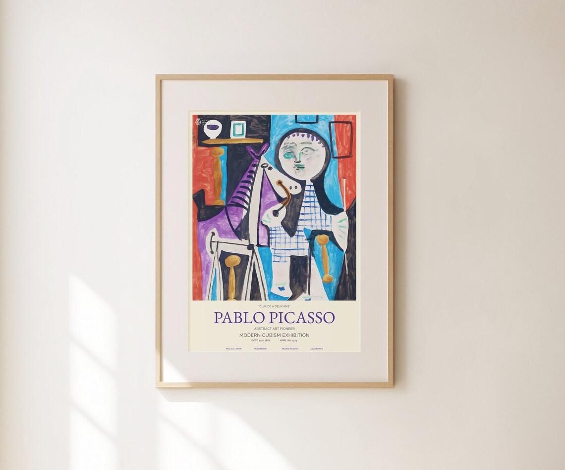 Pablo Picasso Claude A Deux Ans Cubist Child Portrait Modern Exhibition Art Poster - Image 3