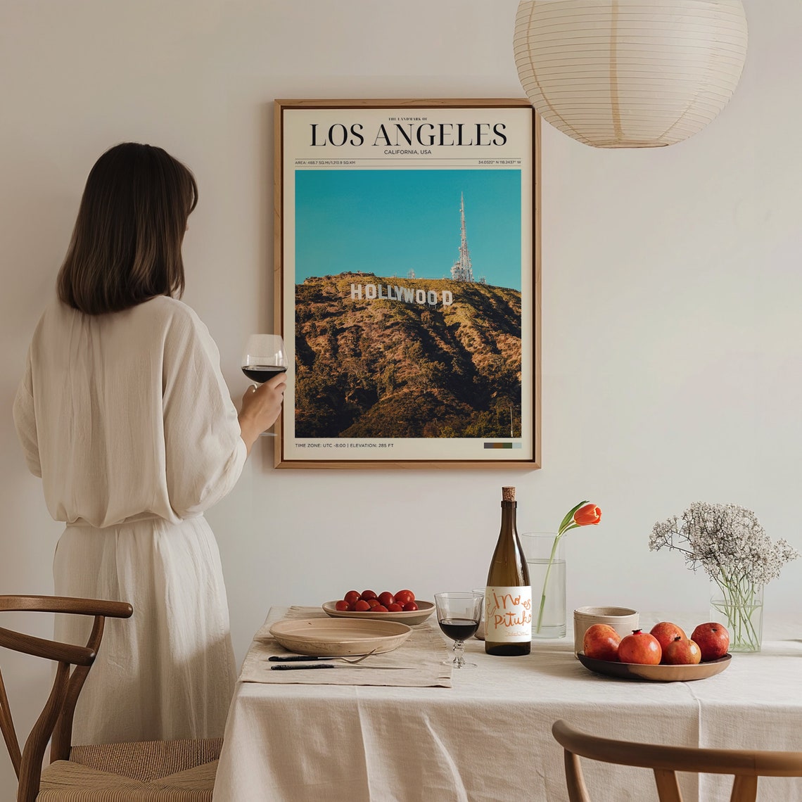 Travel Poster Los Angeles Poster Holywood Wall Art For Living Room Vintage Posters In Los Angeles Print Modern Office Wall Art - Image 3
