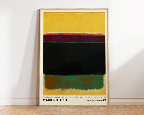 Mark Rothko Print Black Yellow Wall Art Large Abstract Wall Art Black Abstract Wall Art For Living Room Exhibition Print Cute Art Gift